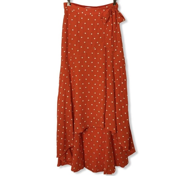 PERSEVERANCE LONDON Red Floral Hi-low Wrap 6 new - Picture 9 of 11